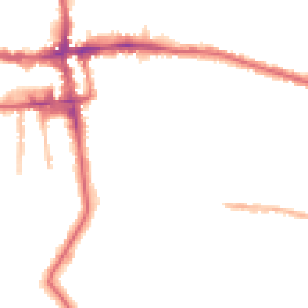 Night-time road noise heatmap for EN1 2AS