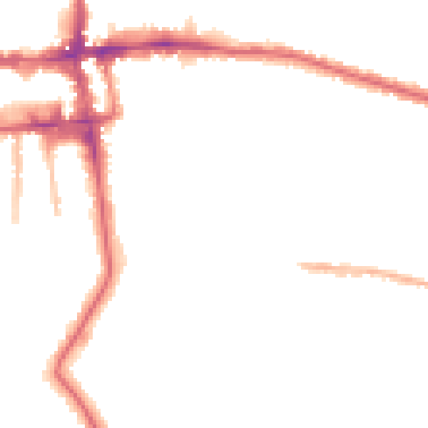 Night-time road noise heatmap for EN1 2AY