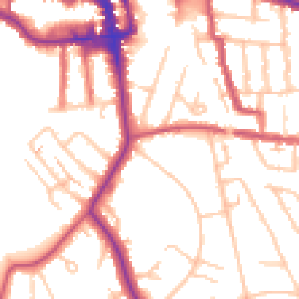 Daytime road noise heatmap for EN1 2FB