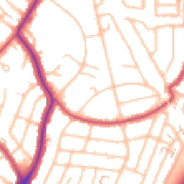 Daytime road noise heatmap for EN1 2JL