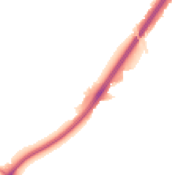 Night-time road noise heatmap for EN1 2NB