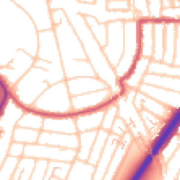 Daytime road noise heatmap for EN1 2PR