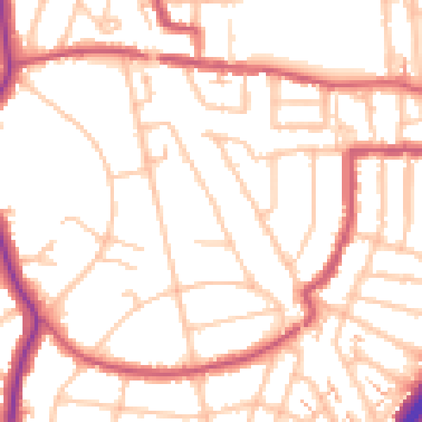 Daytime road noise heatmap for EN1 2QP