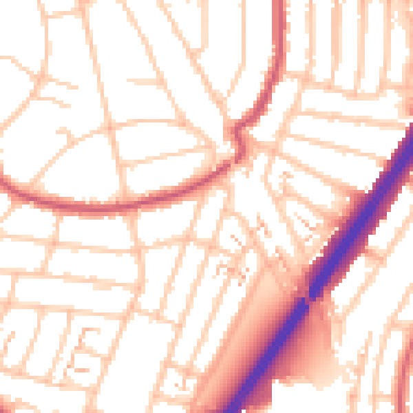 Daytime road noise heatmap for EN1 2RD