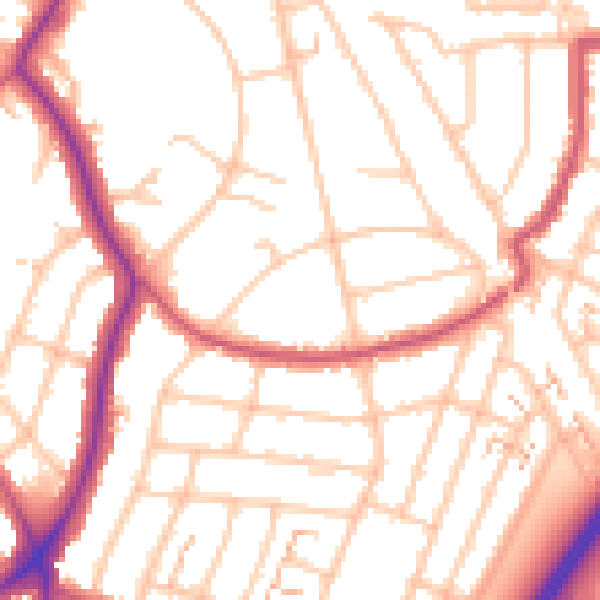 Daytime road noise heatmap for EN1 2TB