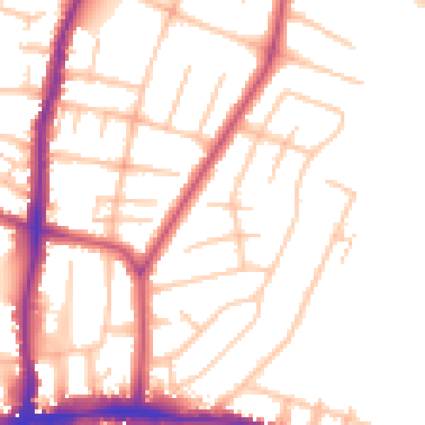 Daytime road noise heatmap for EN1 3BJ