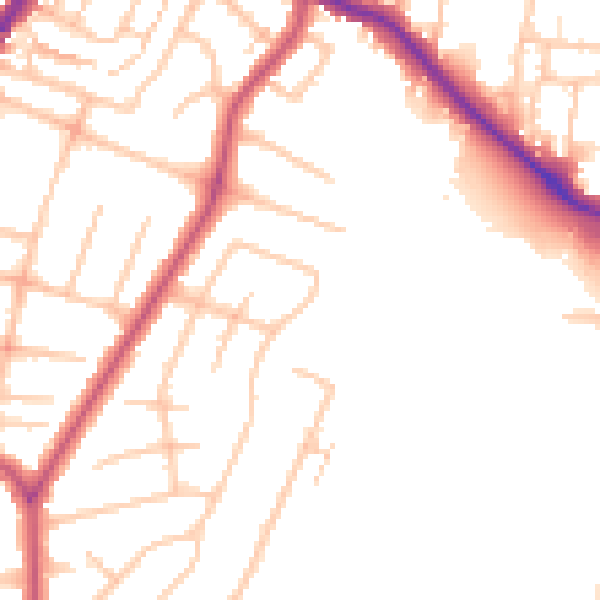 Daytime road noise heatmap for EN1 3DX