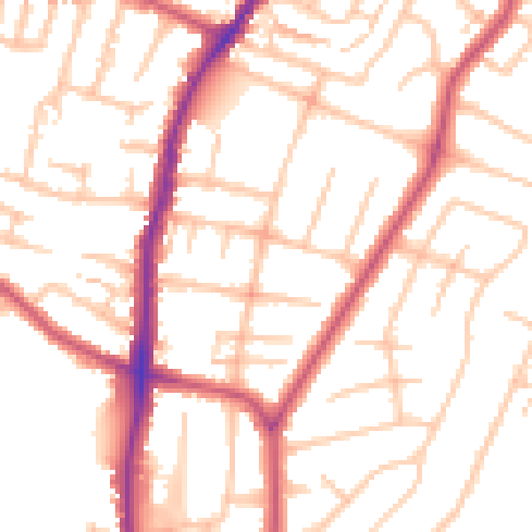 Daytime road noise heatmap for EN1 3HN