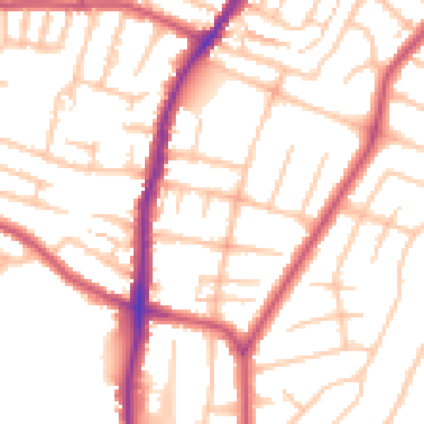 Daytime road noise heatmap for EN1 3JA