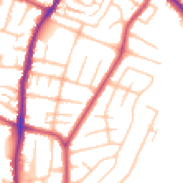 Daytime road noise heatmap for EN1 3JF