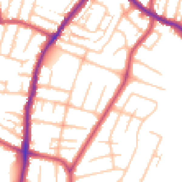 Daytime road noise heatmap for EN1 3JQ