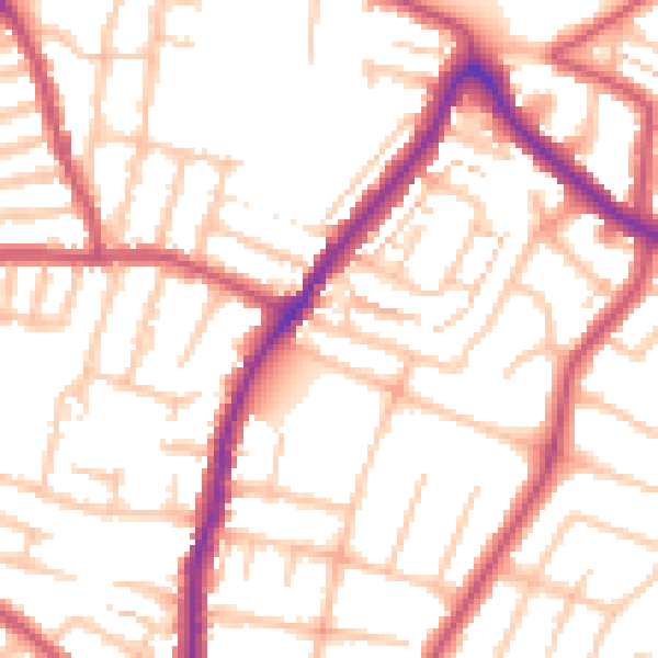 Daytime road noise heatmap for EN1 3LN