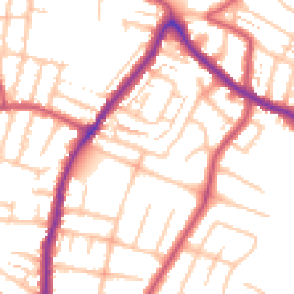 Daytime road noise heatmap for EN1 3LR
