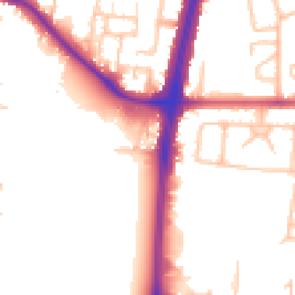 Daytime road noise heatmap for EN1 3PJ