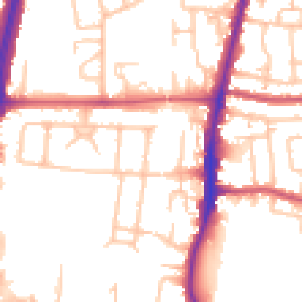 Daytime road noise heatmap for EN1 3QA