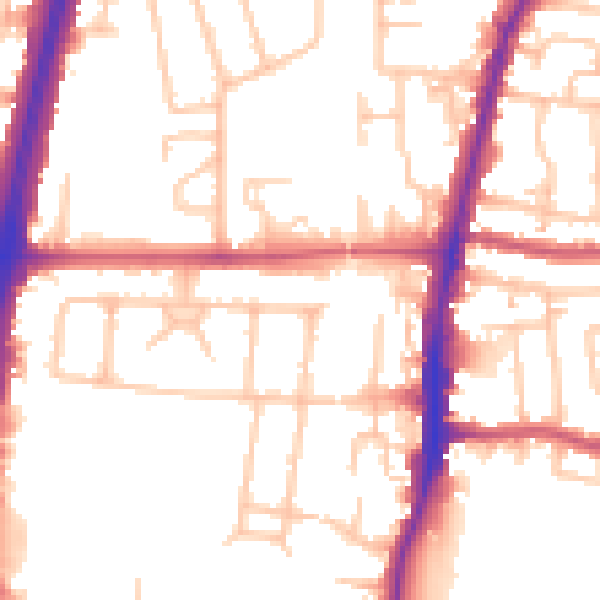 Daytime road noise heatmap for EN1 3QB