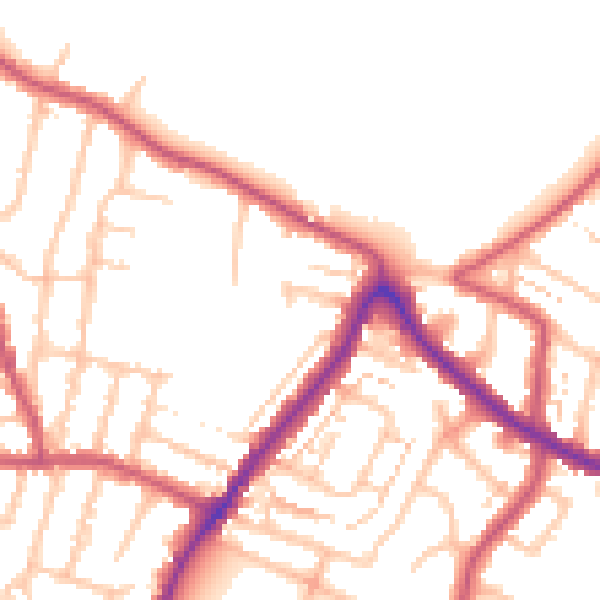 Daytime road noise heatmap for EN1 3RA