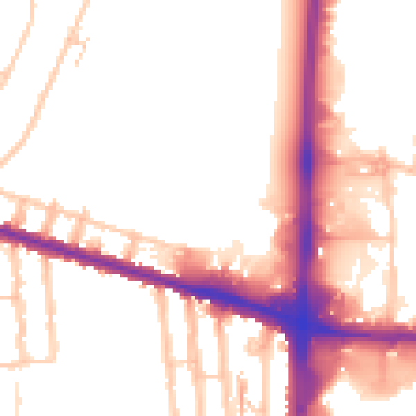 Daytime road noise heatmap for EN1 3SD