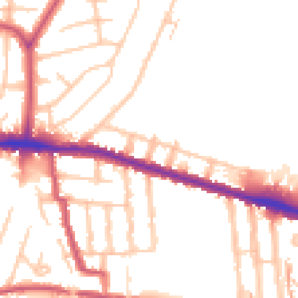 Daytime road noise heatmap for EN1 3SR