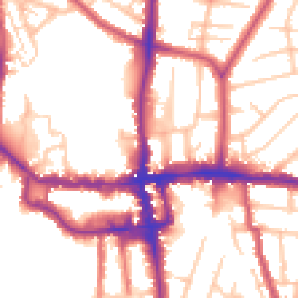 Daytime road noise heatmap for EN1 3TD