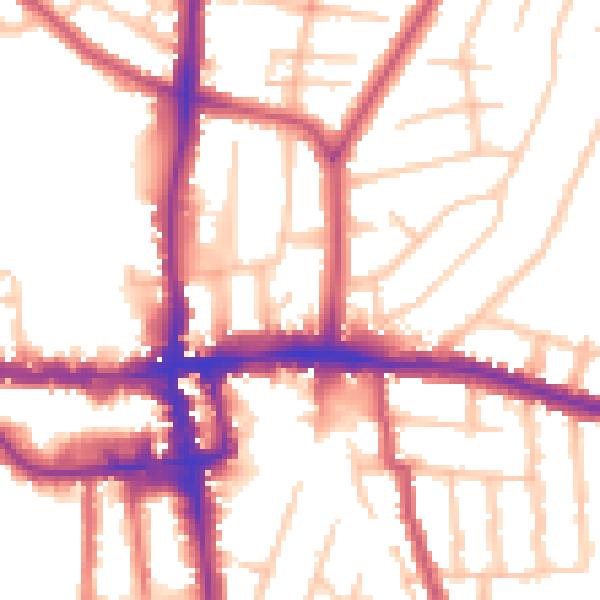 Daytime road noise heatmap for EN1 3TS