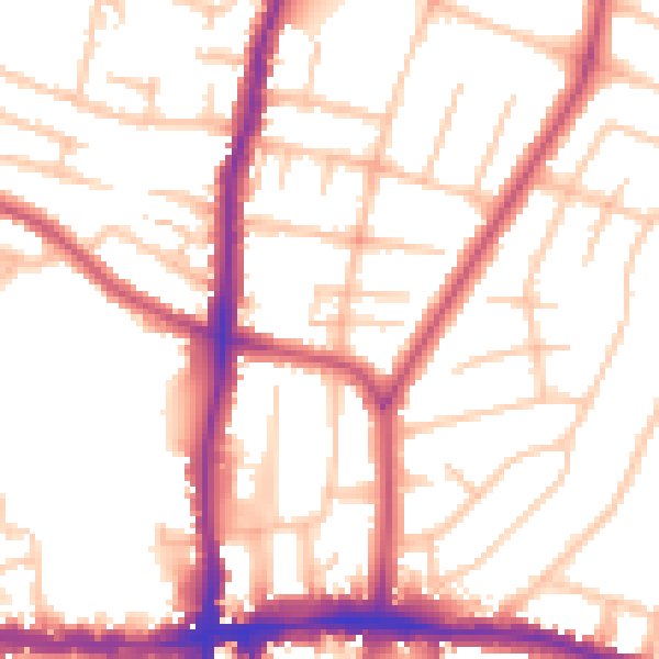 Daytime road noise heatmap for EN1 3UN