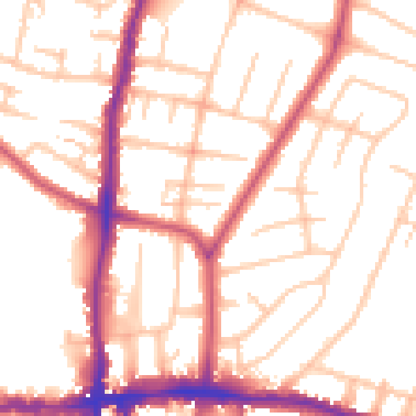 Daytime road noise heatmap for EN1 3UW
