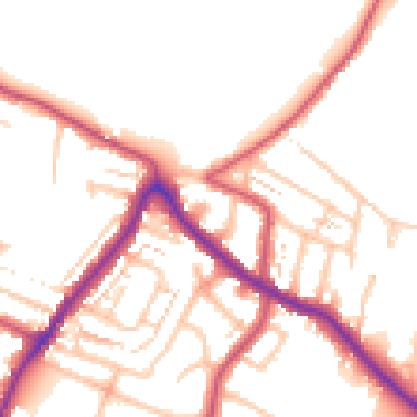 Daytime road noise heatmap for EN1 4AA