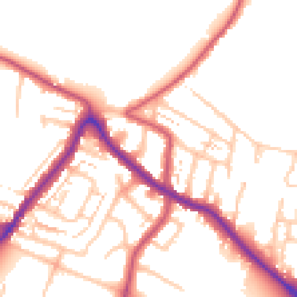 Daytime road noise heatmap for EN1 4AD