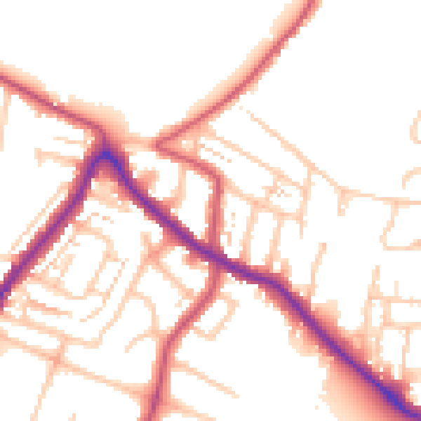 Daytime road noise heatmap for EN1 4AL