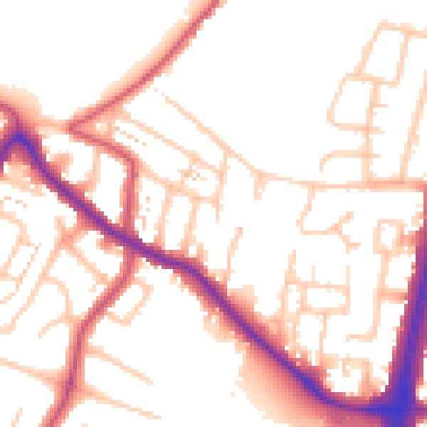 Daytime road noise heatmap for EN1 4AX