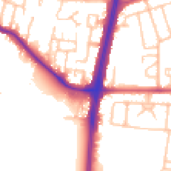 Daytime road noise heatmap for EN1 4BL