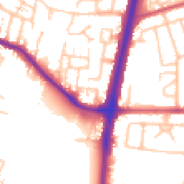 Daytime road noise heatmap for EN1 4BN