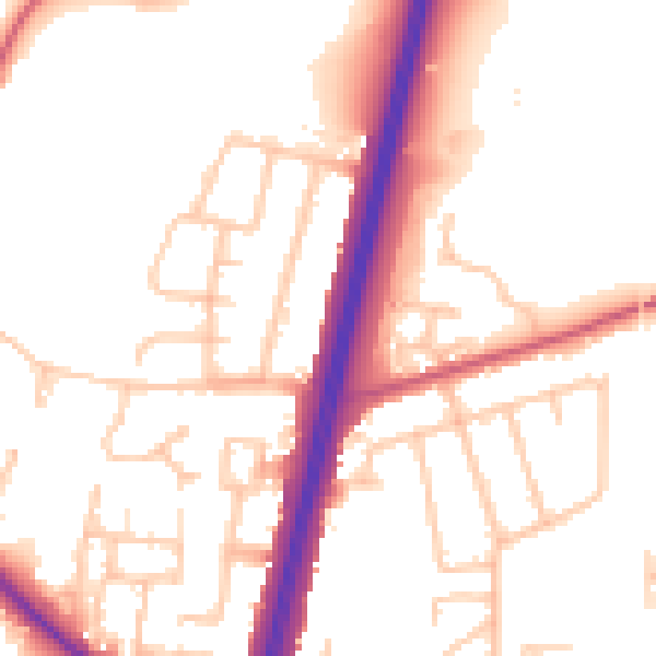 Daytime road noise heatmap for EN1 4DA