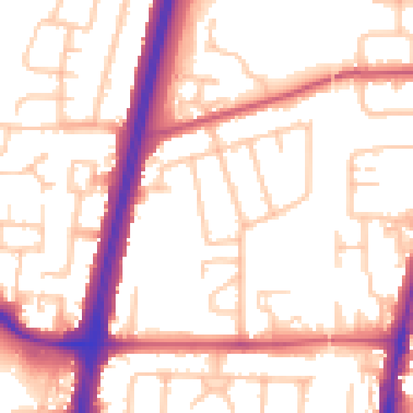 Daytime road noise heatmap for EN1 4HR
