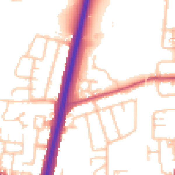 Daytime road noise heatmap for EN1 4LG