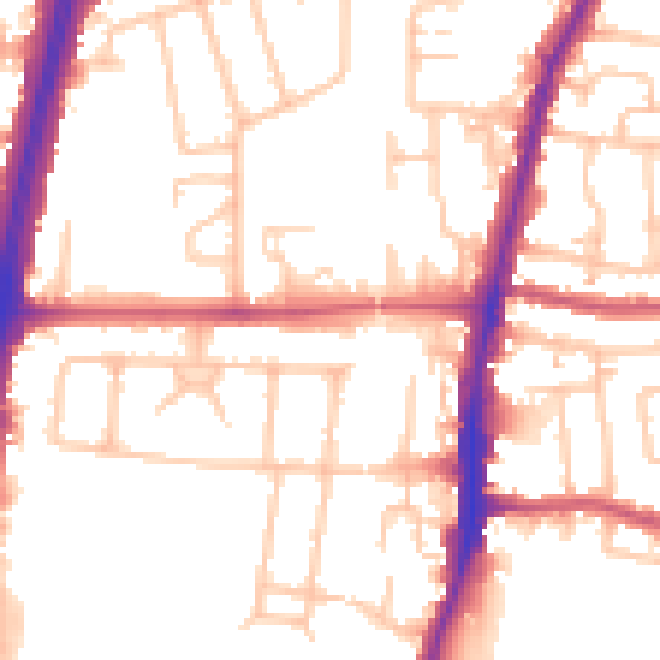 Daytime road noise heatmap for EN1 4LH