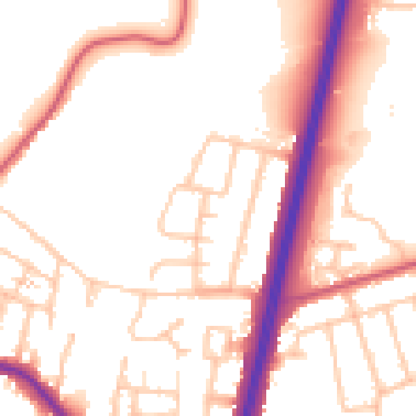 Daytime road noise heatmap for EN1 4NA