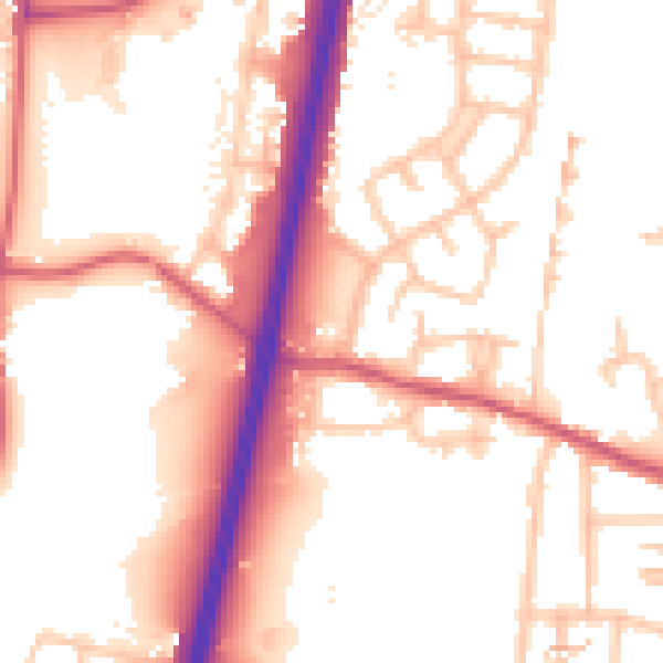 Daytime road noise heatmap for EN1 4NL