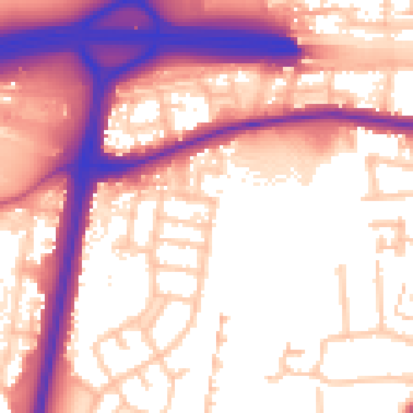 Daytime road noise heatmap for EN1 4NZ