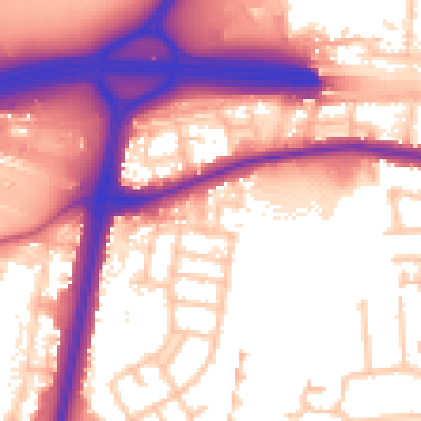 Daytime road noise heatmap for EN1 4PB