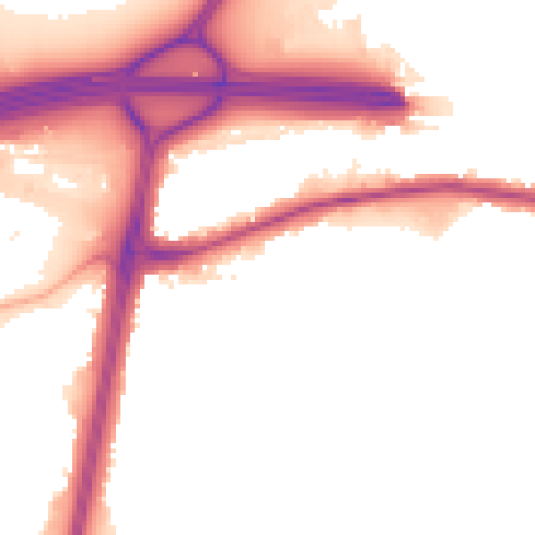 Night-time road noise heatmap for EN1 4PB