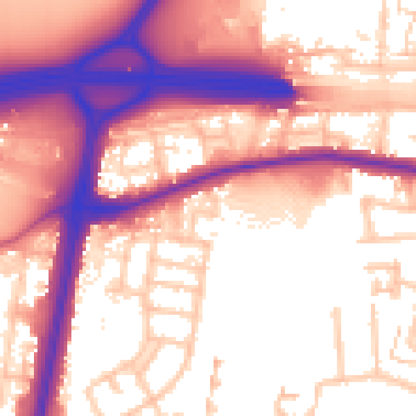 Daytime road noise heatmap for EN1 4PD