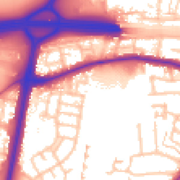 Daytime road noise heatmap for EN1 4PU