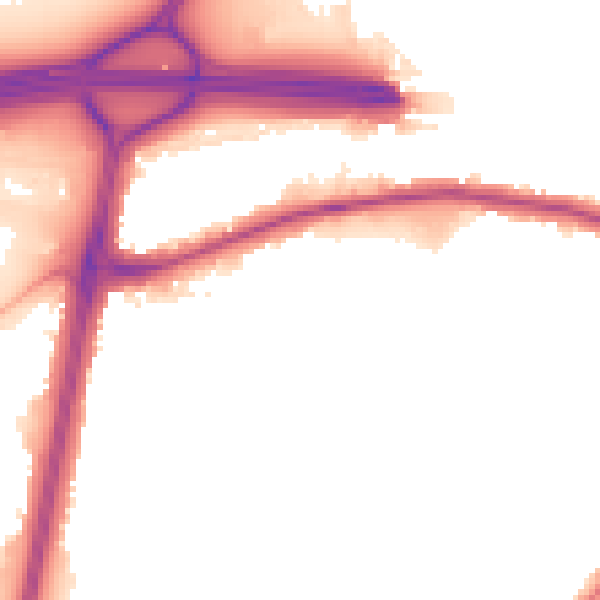 Night-time road noise heatmap for EN1 4PU