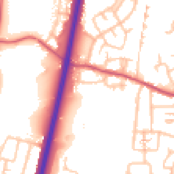 Daytime road noise heatmap for EN1 4PW