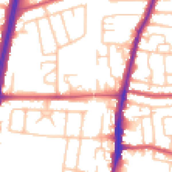Daytime road noise heatmap for EN1 4PY