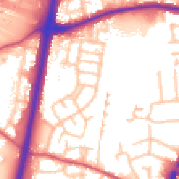 Daytime road noise heatmap for EN1 4QU