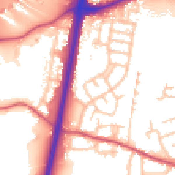 Daytime road noise heatmap for EN1 4QW