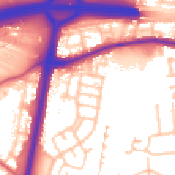Daytime road noise heatmap for EN1 4RA